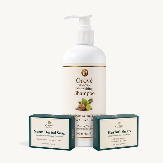 Herbal Shampoo 300ml + Neem Full Body Soap + Oily Face Soap